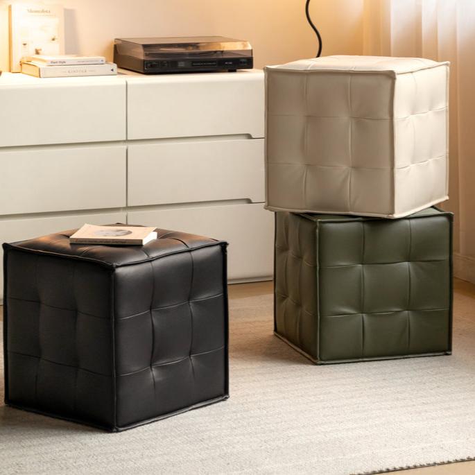 Genuine leather modern makeup stool