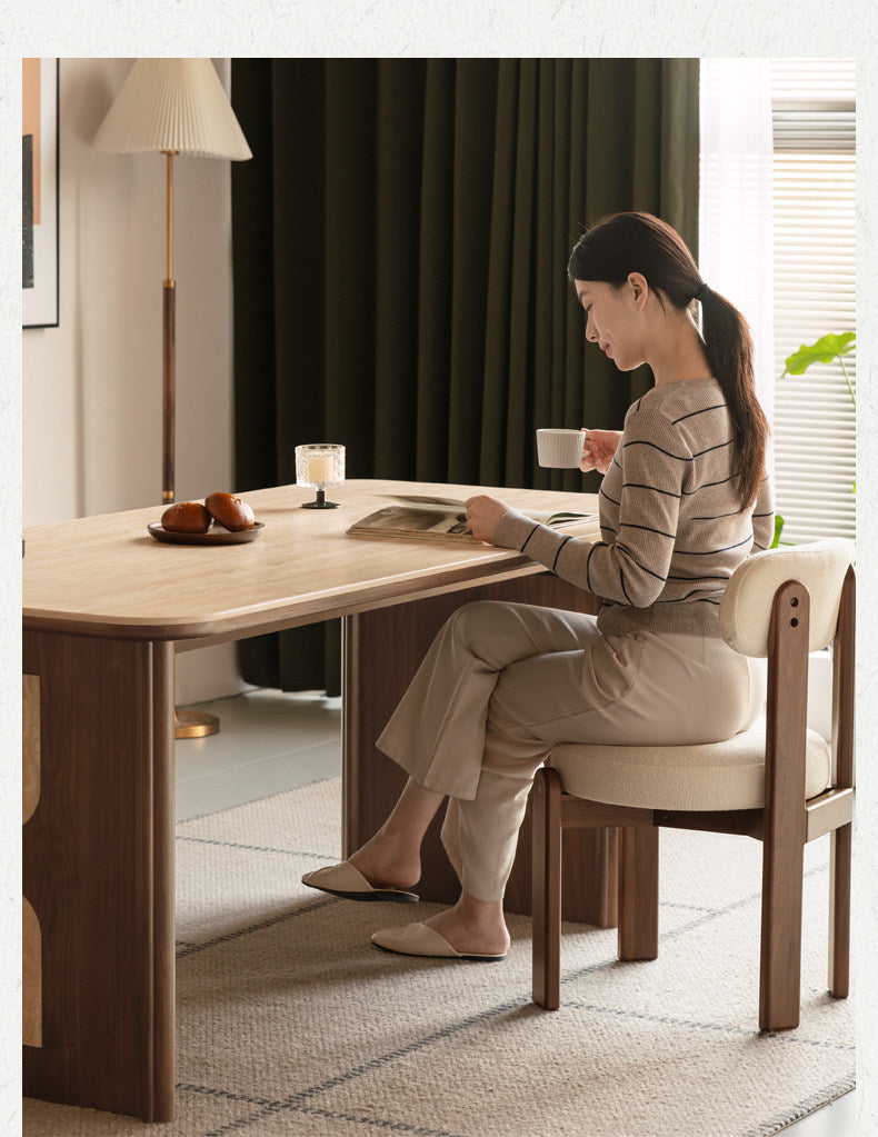 Black Walnut Solid Wood Vintage Style Slab Dining Table