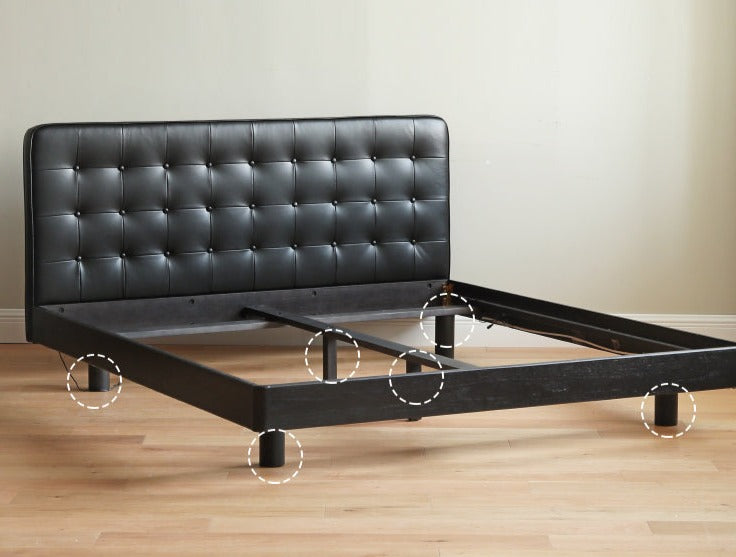 Black high-end  leather suspension bed")
