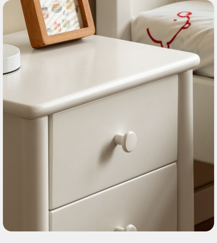 Solid wood kids night stand American white"