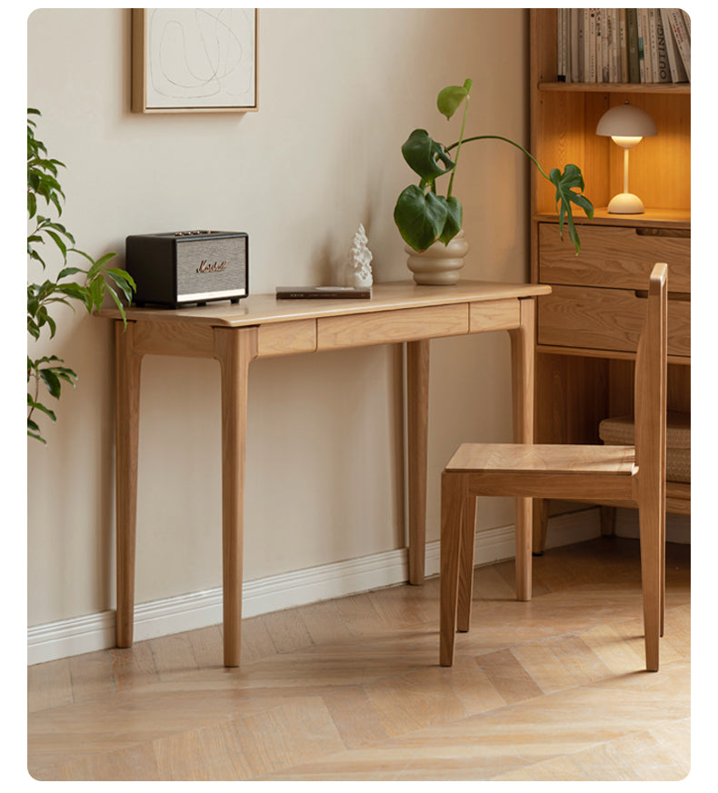 Ash solid wood narrow computer desk