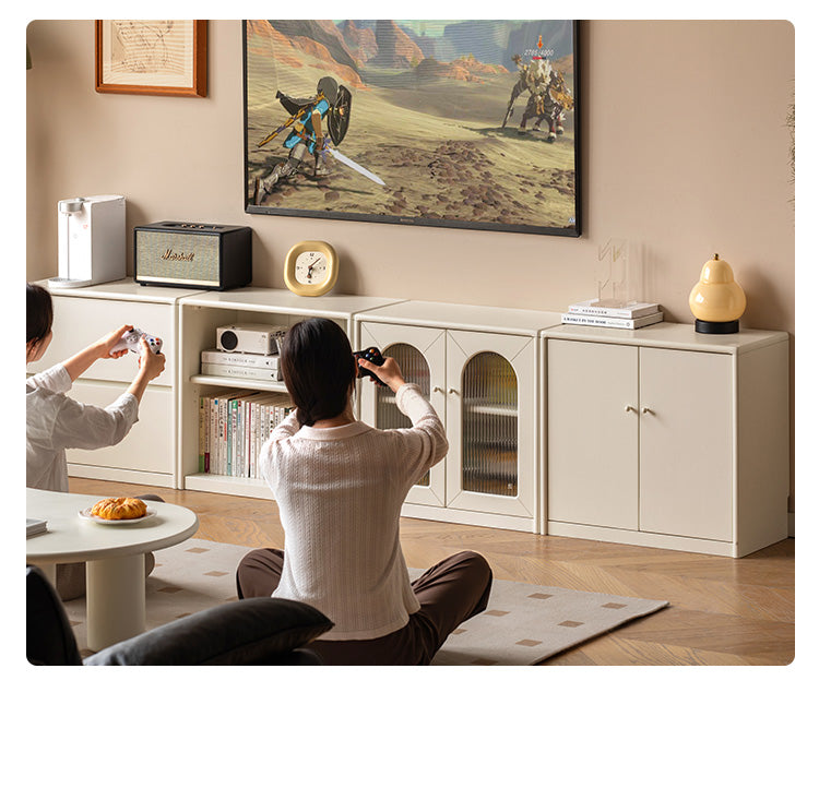 Poplar solid wood combinable storage TV cabinet-