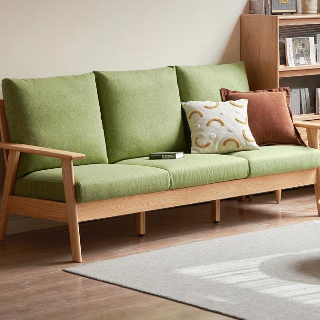 Oak Solid Wood Fabric Sofa