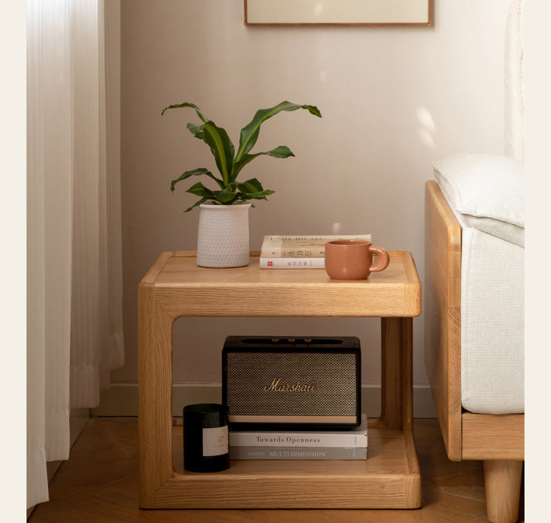 Oak Solid Wood Square Coffee Table