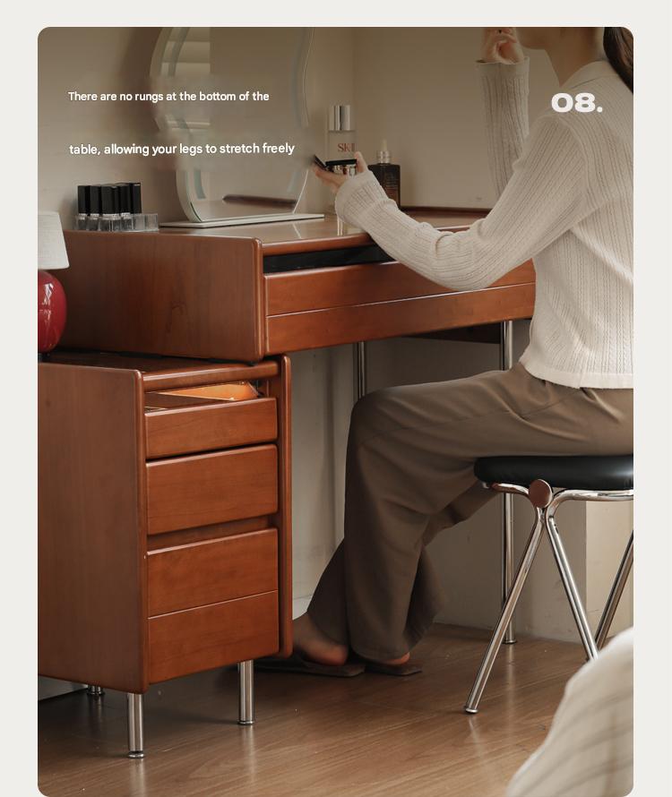 Poplar Solid Wood Bauhaus Multi Functional Dressing Table