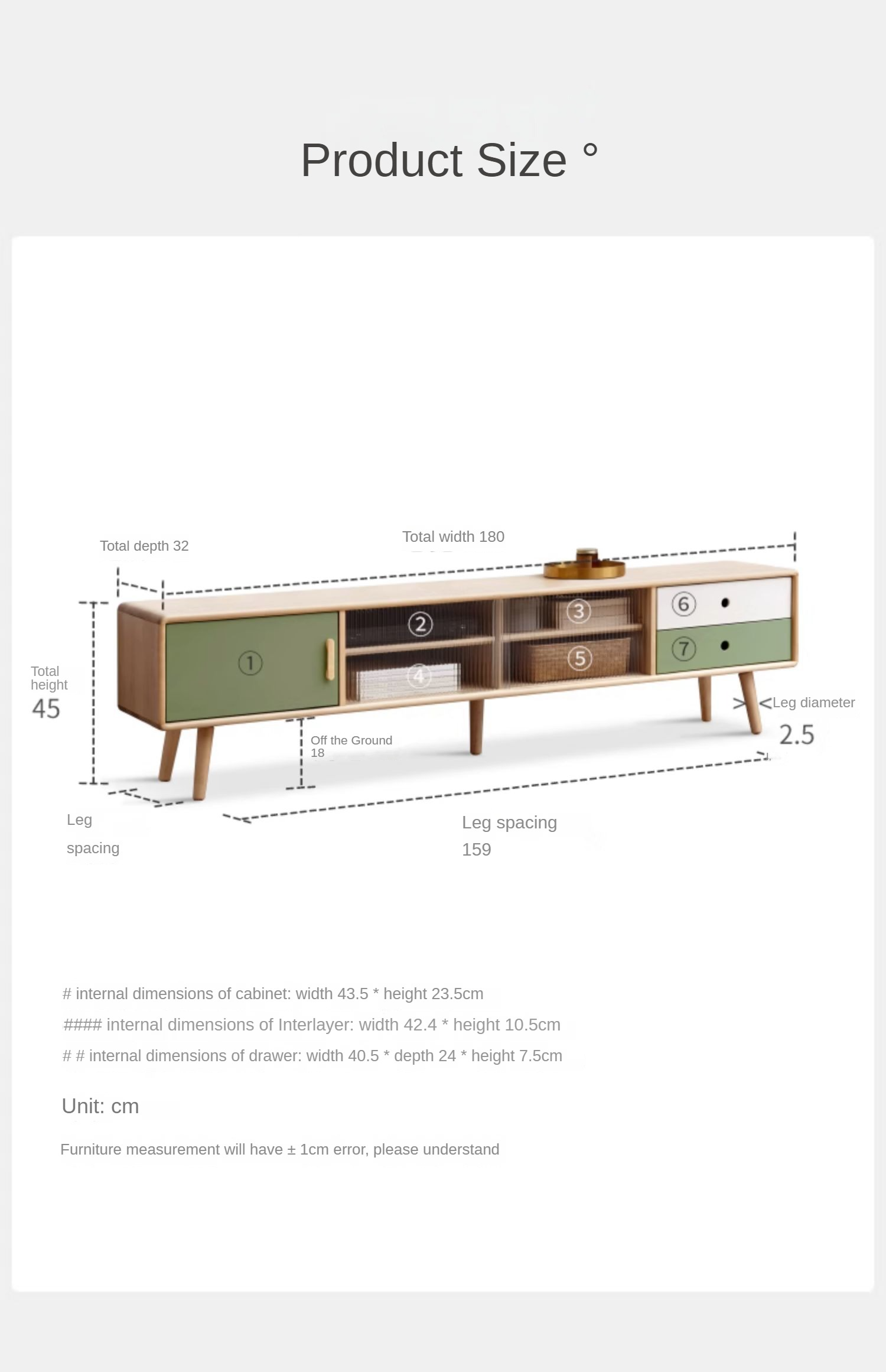 Beech solid wood TV cabinet forest- style'