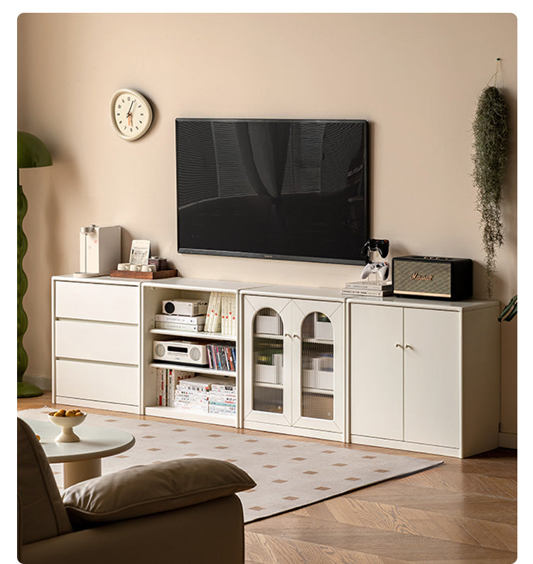 Poplar solid wood combinable storage TV cabinet-