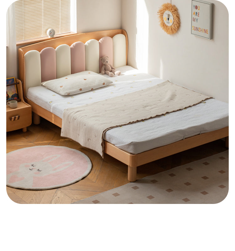 Beech Solid Wood Soft Single Kid's Bed