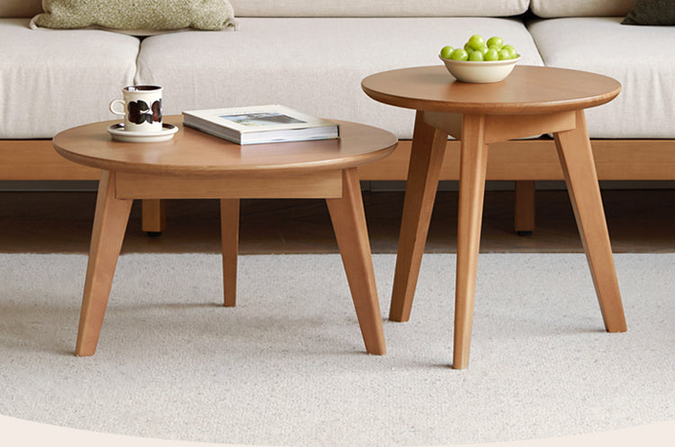 Poplar solid wood modern round coffee table