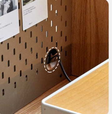 Oak Solid Wood Desk Bookcase Integrated Corner office Table-