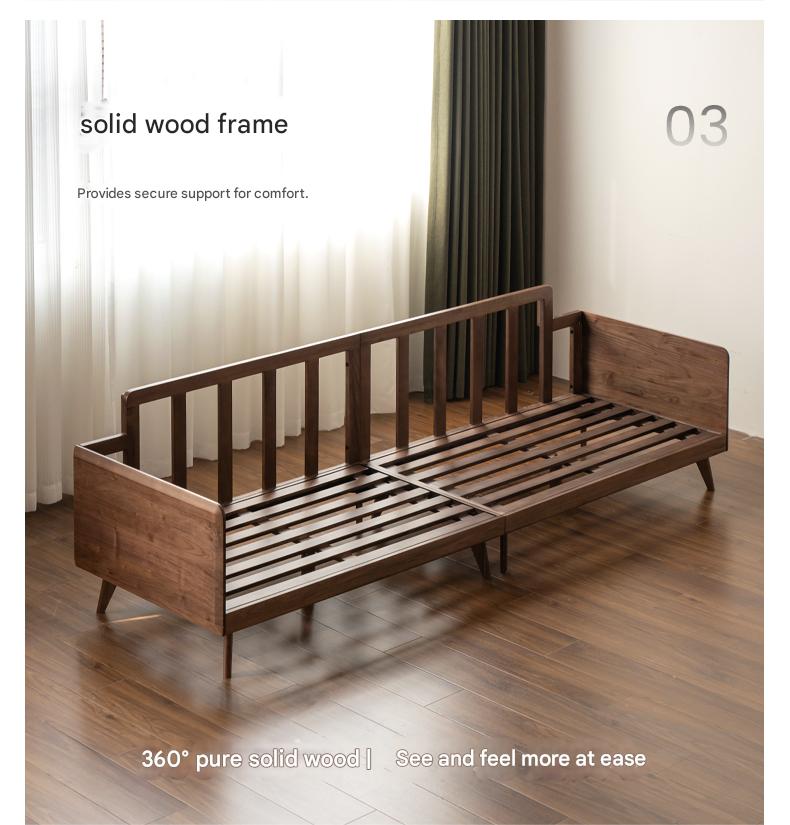 Black Walnut Solid Wood fabric sofa high back