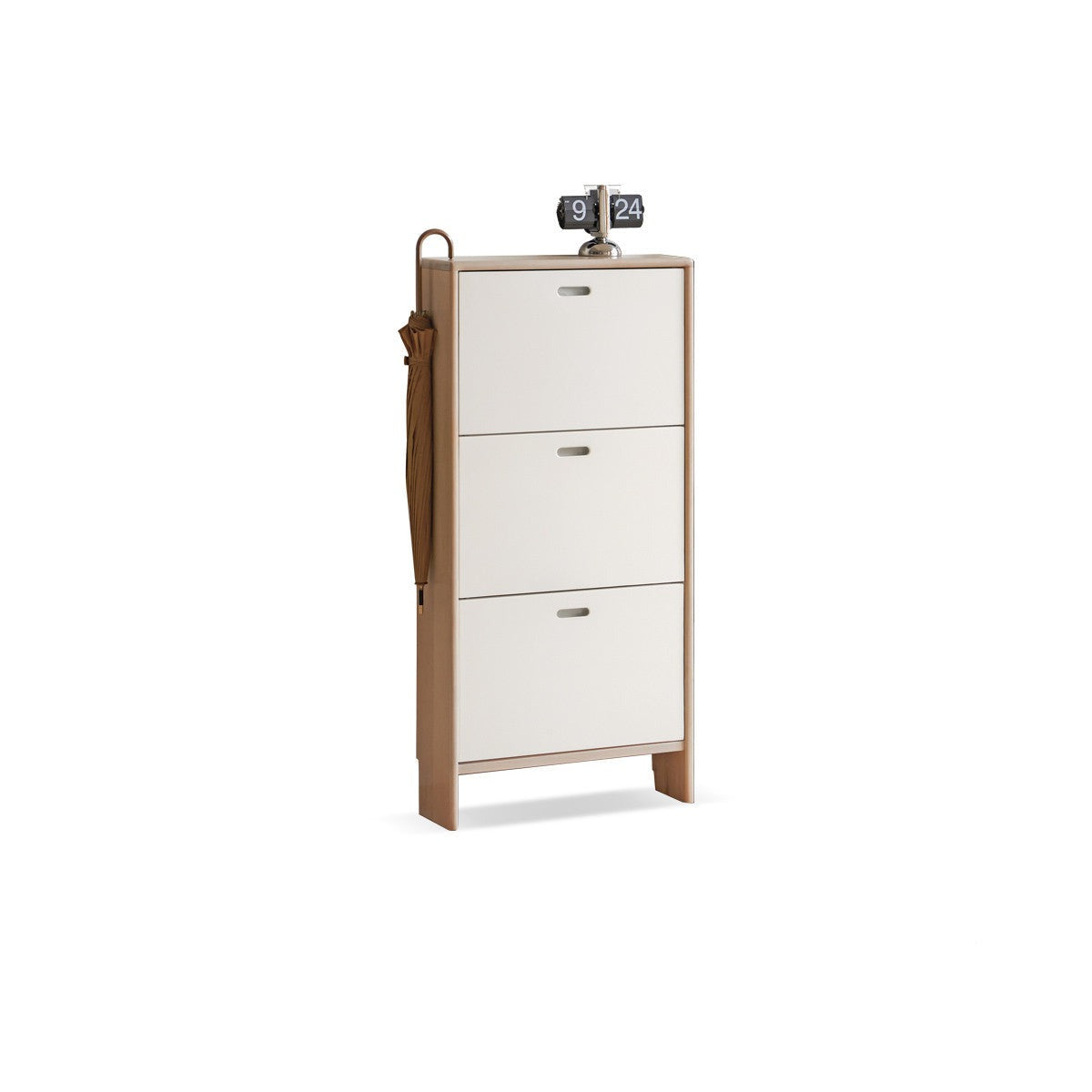 Birch solid wood ultra-thin shoe cabinet-