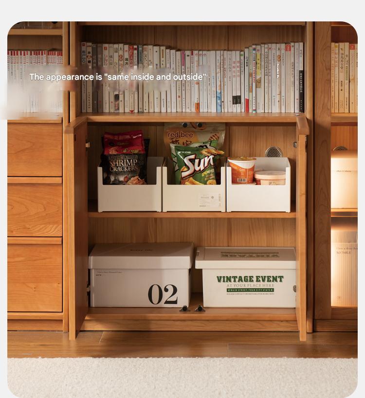 Cherry Solid Wood Glass Door Bookcase