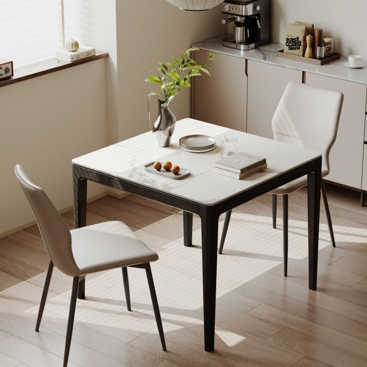 Slate square dining table Oak solid wood light luxury "