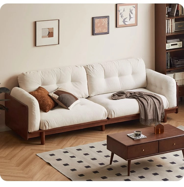 Rubber Solid Wood American Light Luxury Sofa