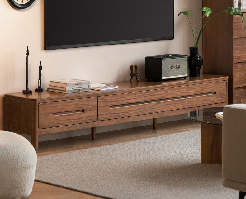 Oak solid wood TV cabinet-