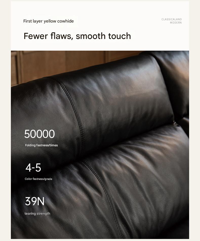 Italian Luxury Leather Sofa  High-Back