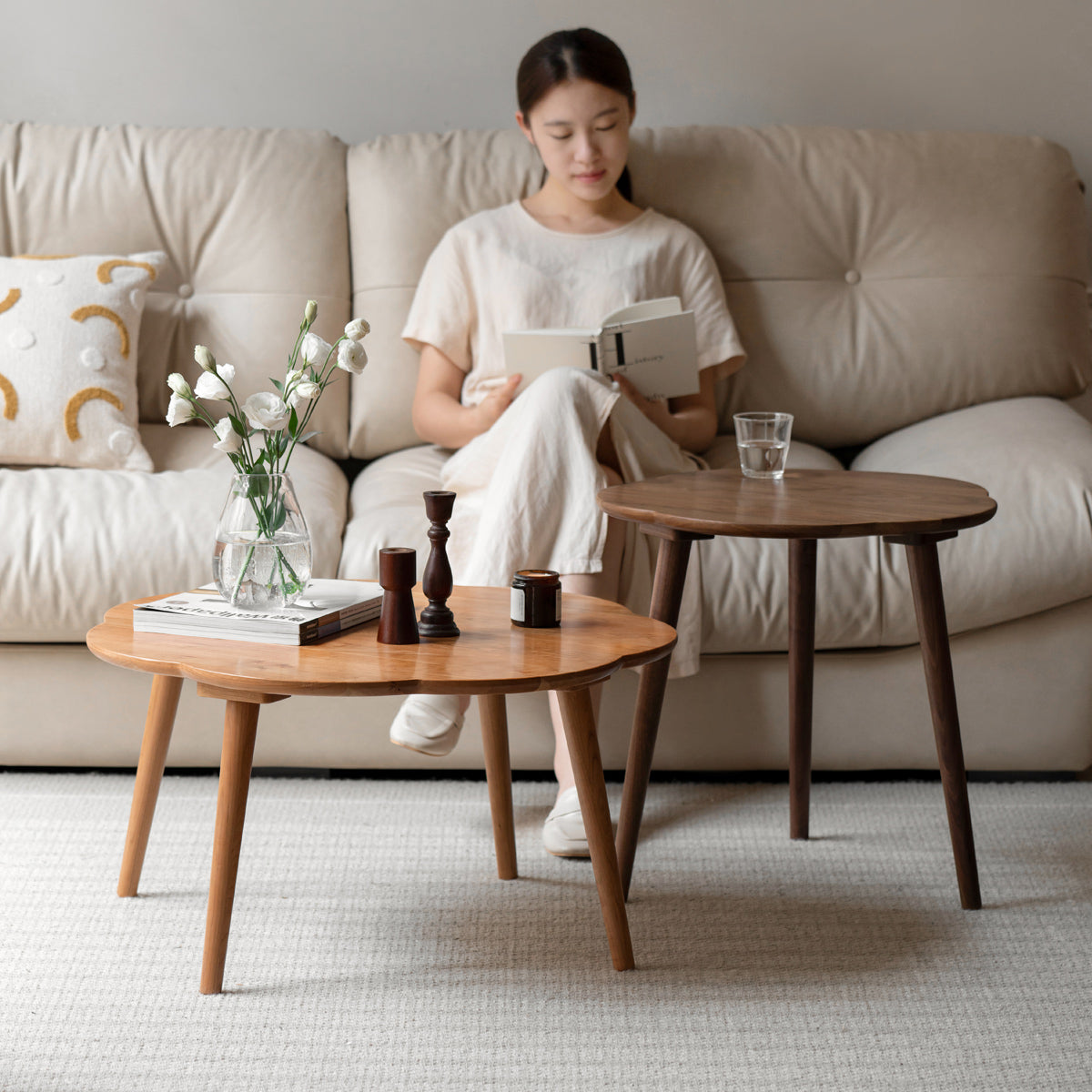 Black Walnut, Cherry wood Coffee table-