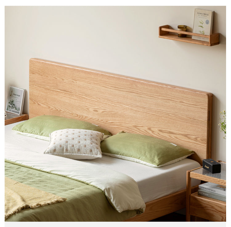 Bed thickened headboard Oak solid wood"