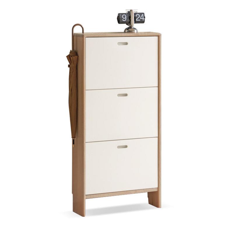 Birch solid wood ultra-thin shoe cabinet-