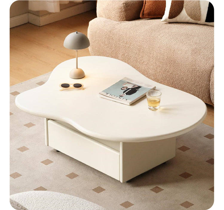 Poplar Solid Wood Cloud Cream Style Coffee Table