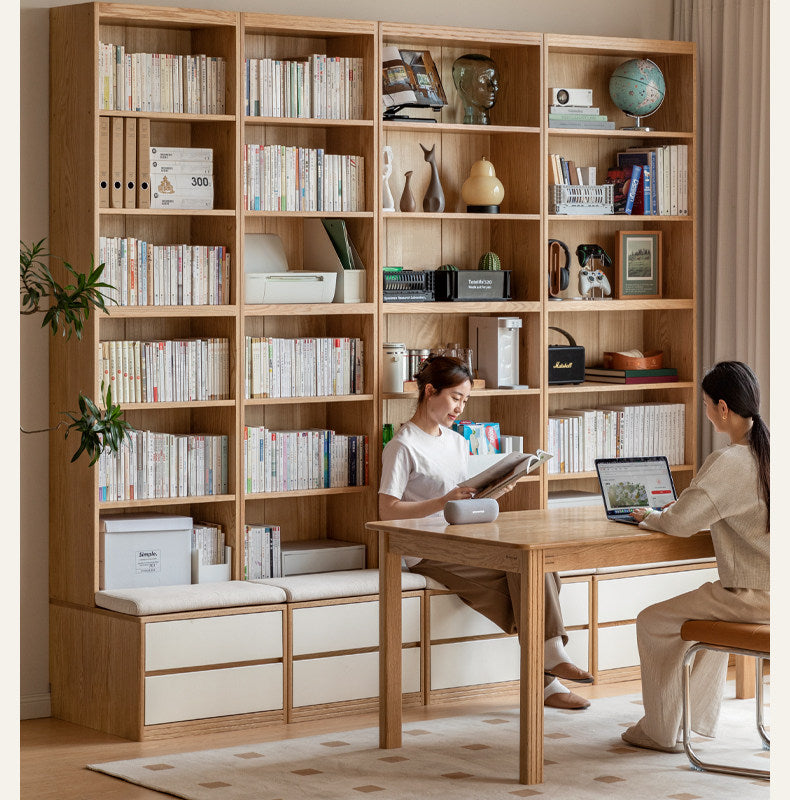 Oak Solid Wood Cream Style Bookcase