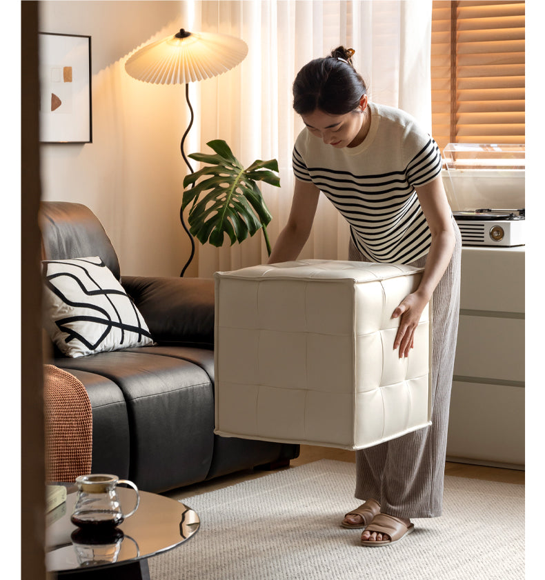 Leather modern makeup stool