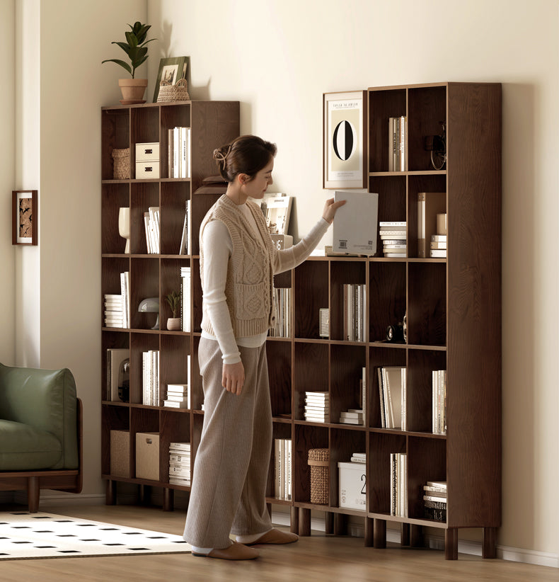 Oak, beech solid wood free combination bookshelf