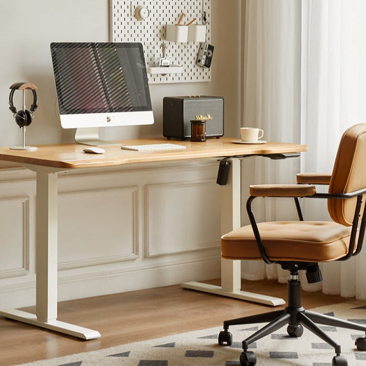 Cherry, Ash, Black Walnut Solid Wood Electric Lift Standing Desk