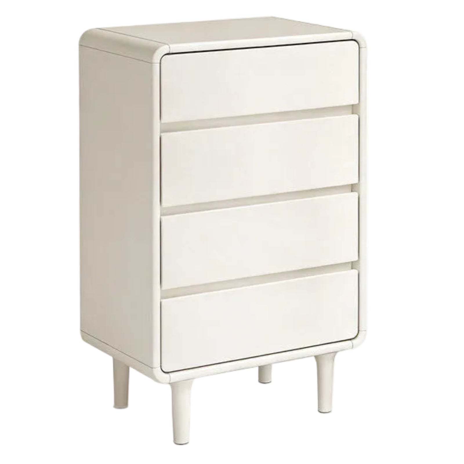 Solid Rubberwood Solid Wood Milky Cream Style Chest of Drawers