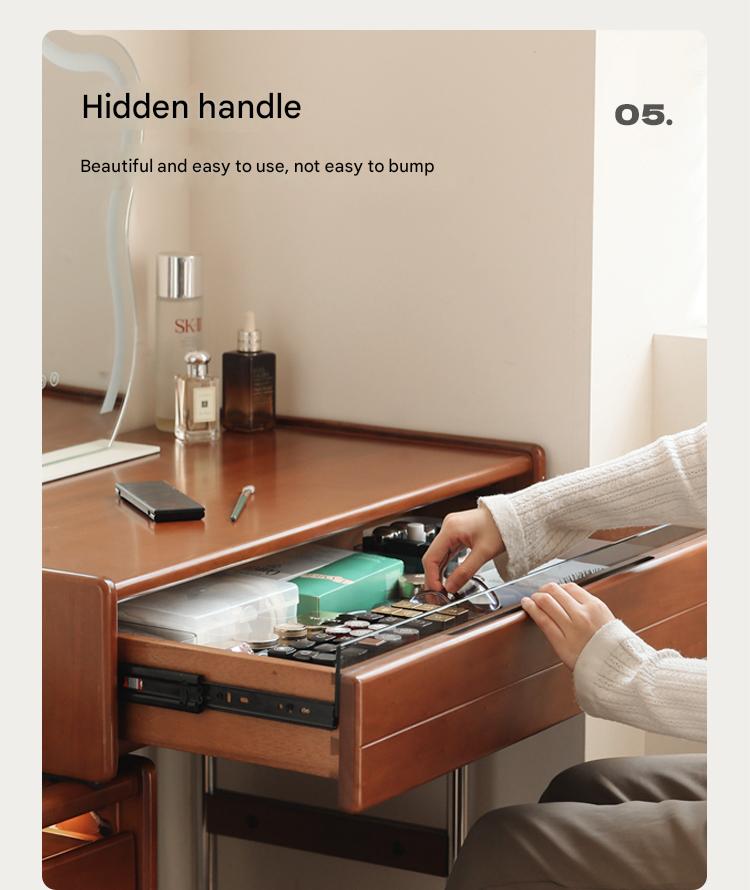 Poplar Solid Wood Bauhaus Multi Functional Dressing Table