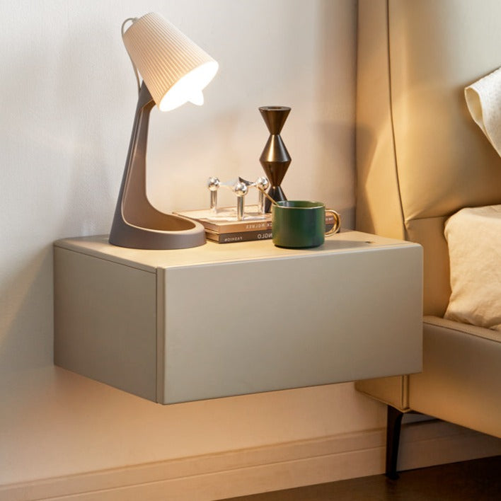 Poplar solid wood light luxury hanging suspended nightstand-