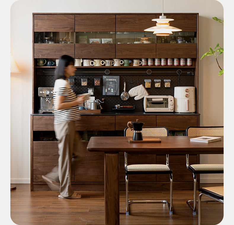 Black Walnut Solid Wood Rock Board Dining Sideboard