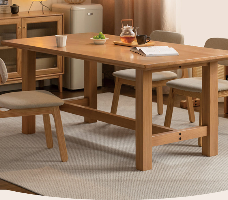 Poplar solid wood modern large board dining table