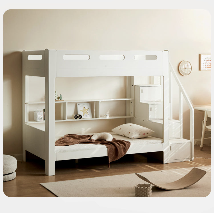 Poplar solid wood bunk bed cream style<