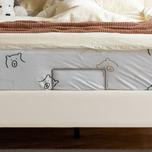 Children's Bed Modern Simple White Cream organic leather")