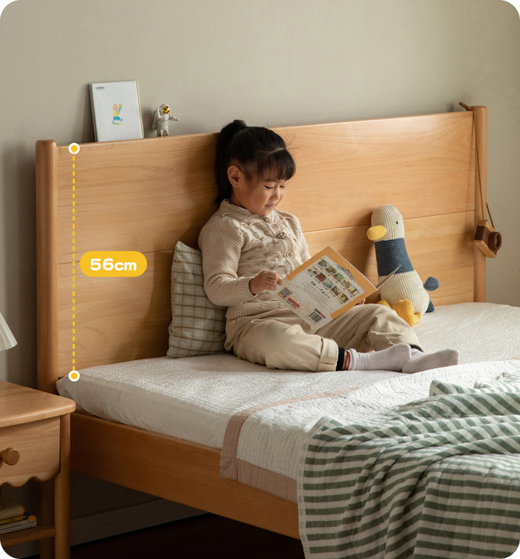 Beech, Oak Solid Wood Children's Soft Single Bed