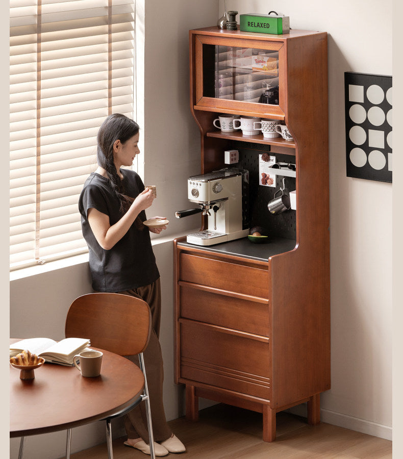 Poplar Solid Wood Vintage Style Sideboard with Dining Room Storage