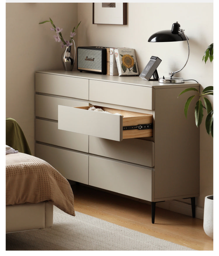 Poplar solid wood chest of drawers light luxury storage cabinet)