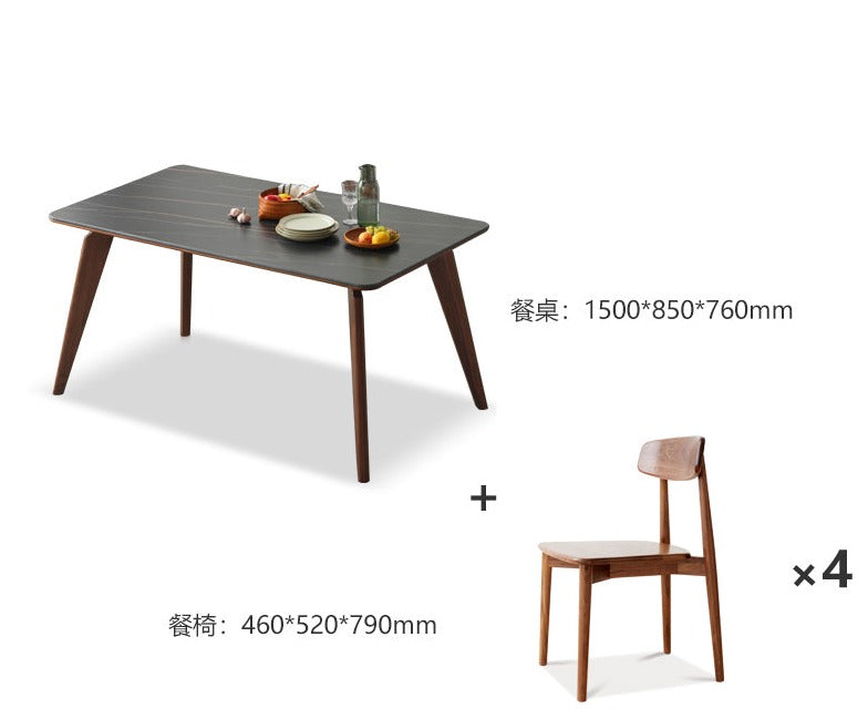 Black Walnut Solid Wood Dining Table "