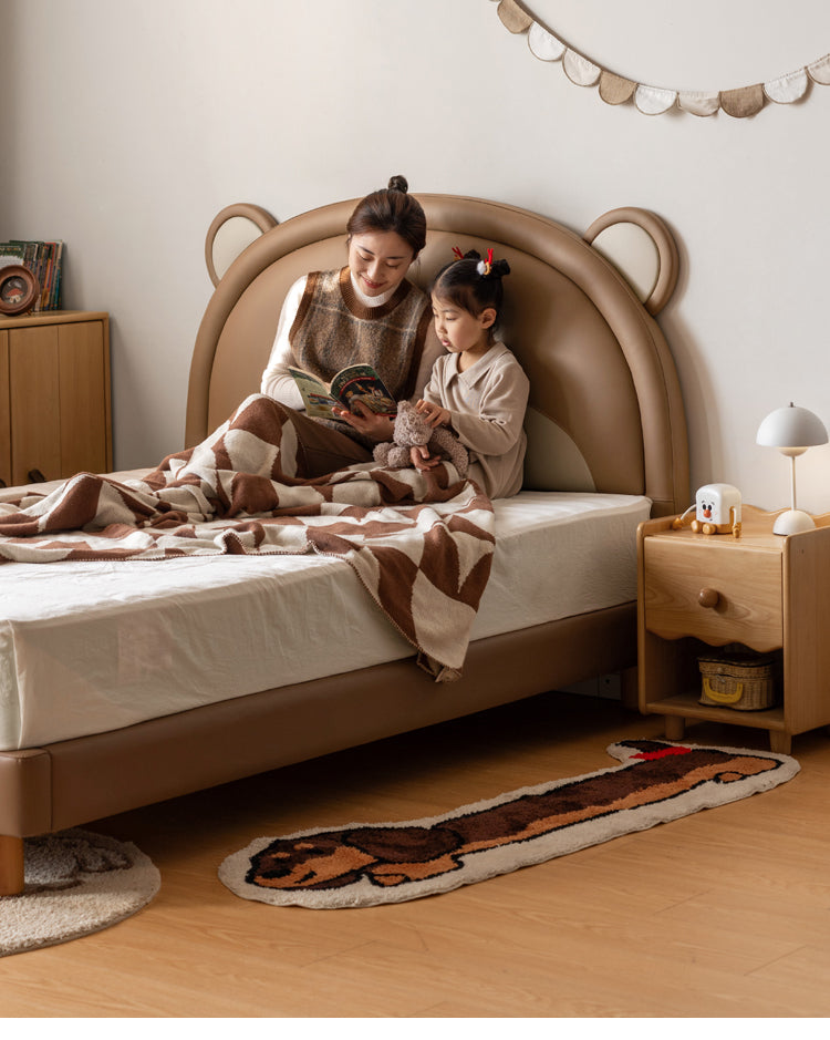 Organic Leather Children's Soft Bear Bed