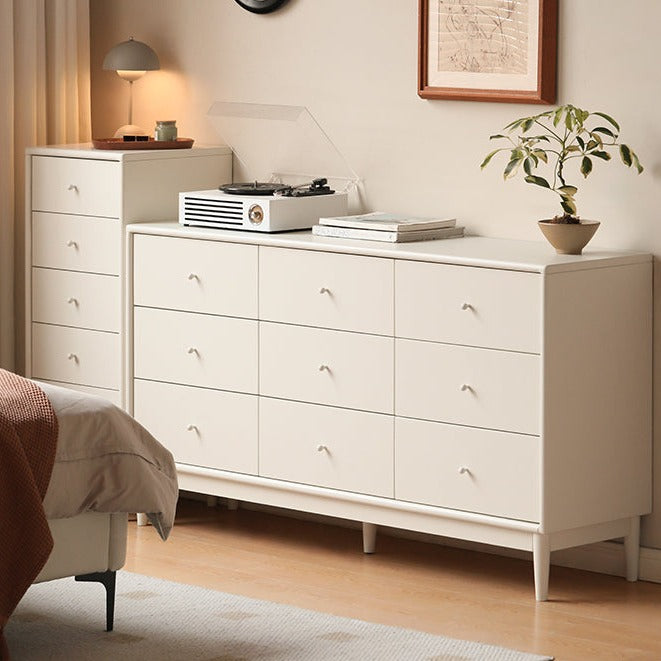 Poplar solid wood chest of drawers storage cabinet cream style drawers cabinet"