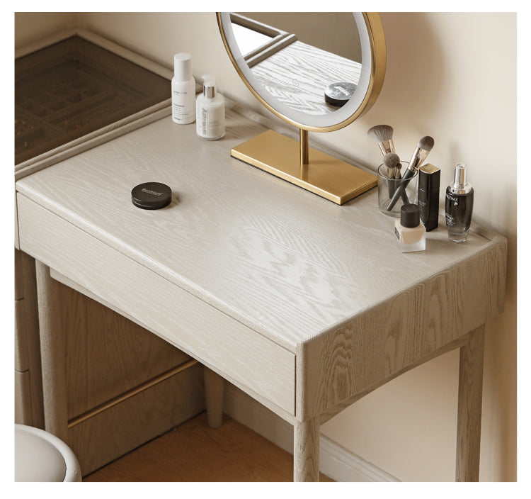 Oak solid wood Drawer with light, Dressing table