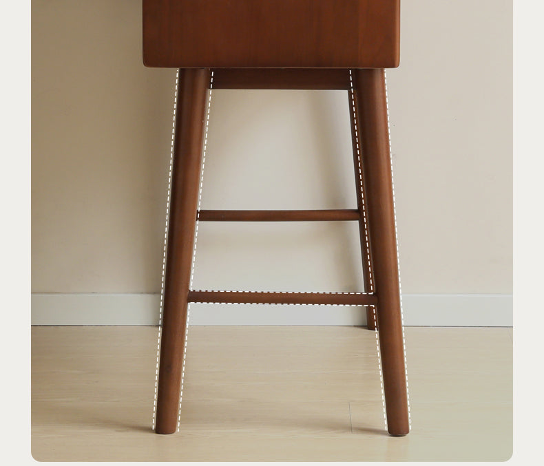 Poplar Solid Wood teak color retro Makeup Table