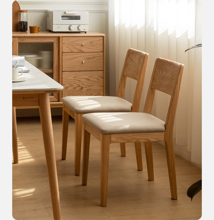 4 pcs set Oak Solid Wood Soft Packed Dining Chair