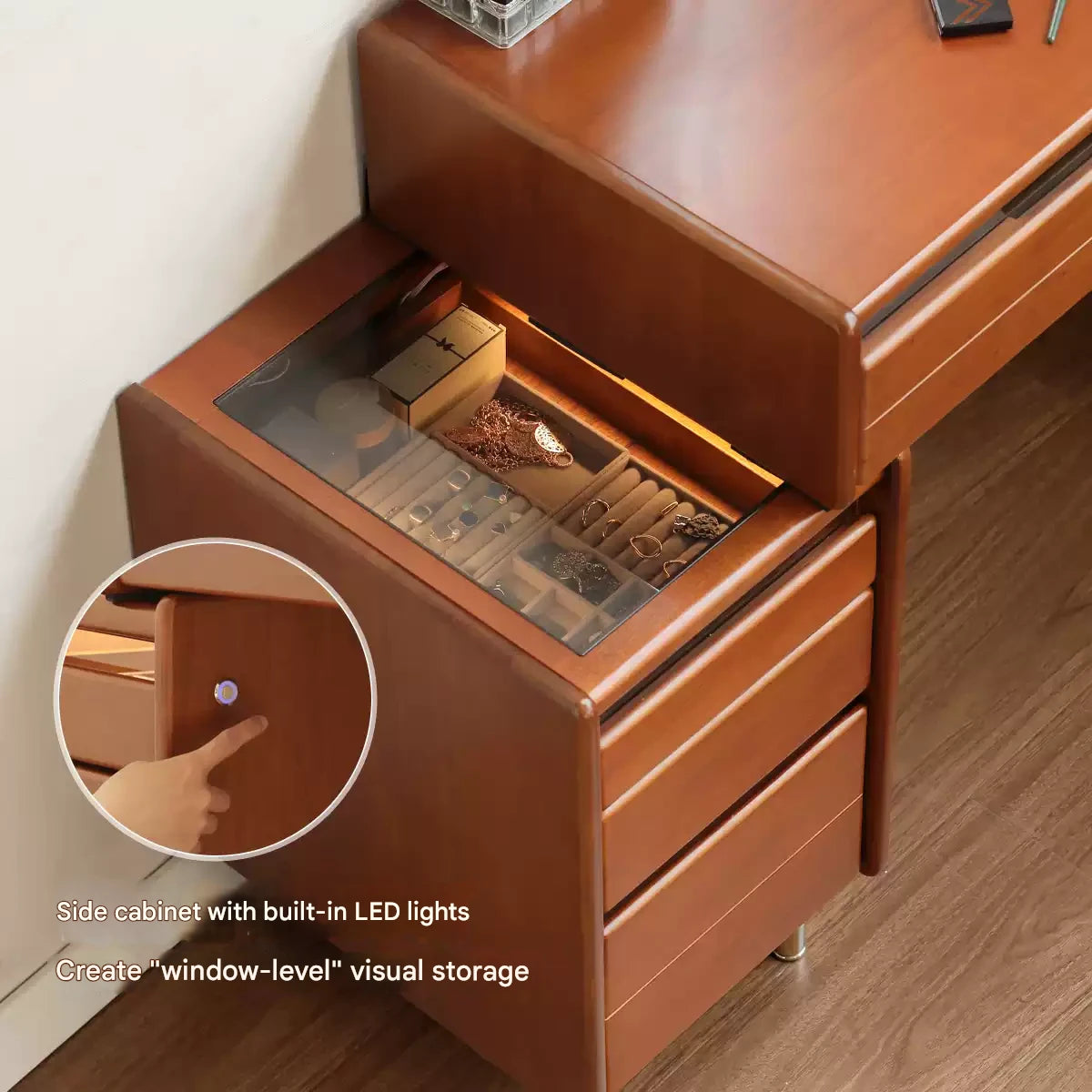 Poplar Solid Wood Bauhaus Multi Functional Dressing Table