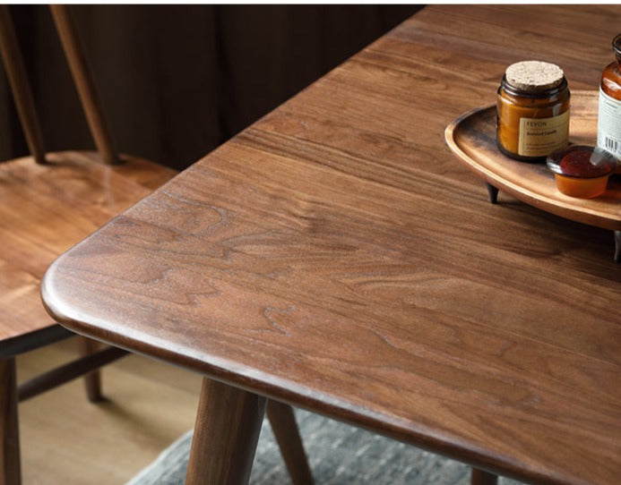 Black Walnut solid wood light luxori dining table"