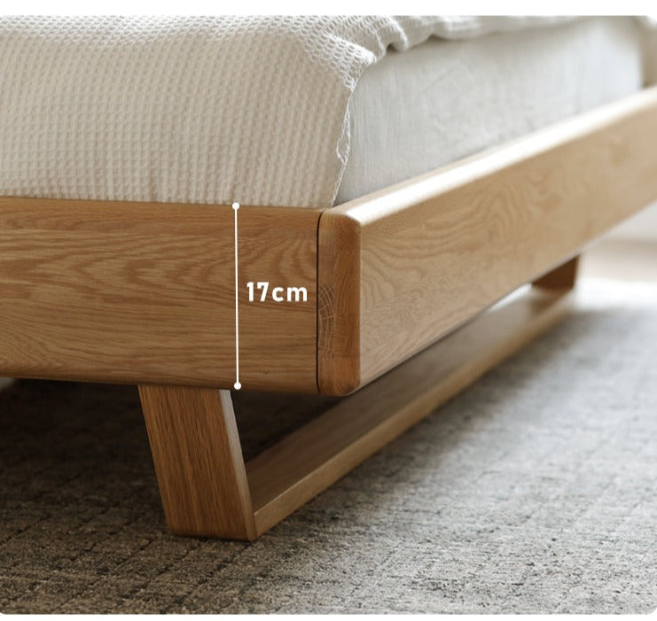 Oak Solid Wood Bed Nordic Bedroom"
