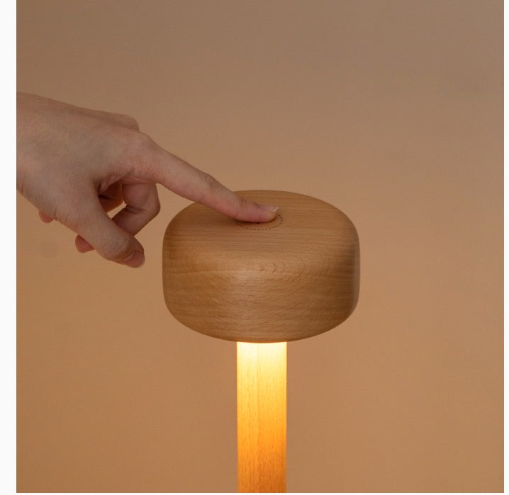 Beech solid wood floor modern vertical atmosphere lamp LED lights"