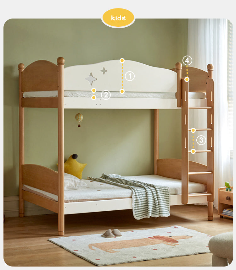 European Beech solid wood children's bunk bed.